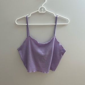 Purple semi cropped tank top